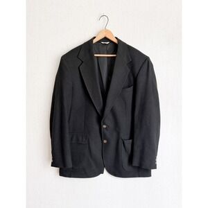 Huntington Blazer 100% Cashmere Sport Coat Black Two Button Mens Jacket L